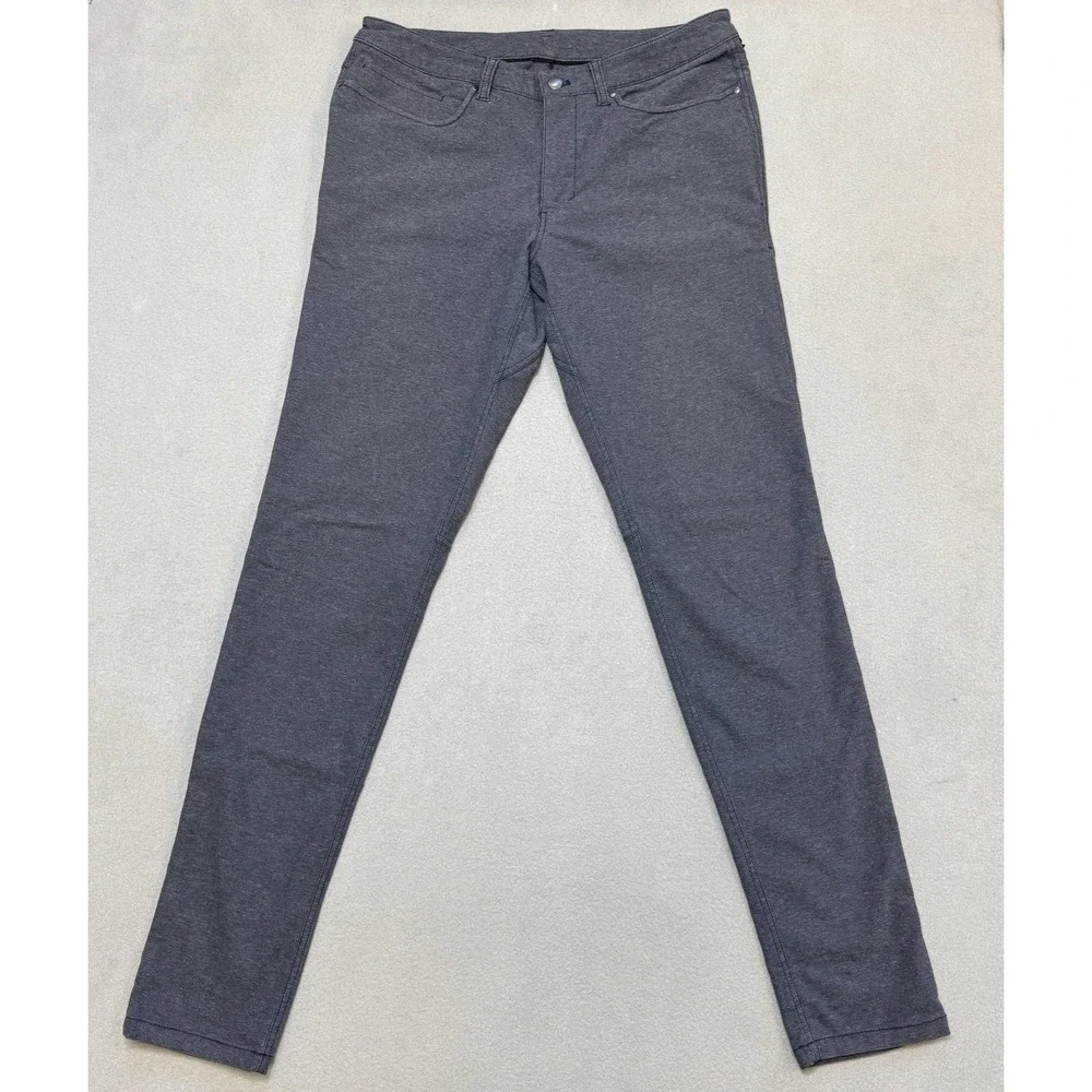 LULULEMON ABC Pant Skinny Tech Canvas Men 33 Blue Stretch 5992S